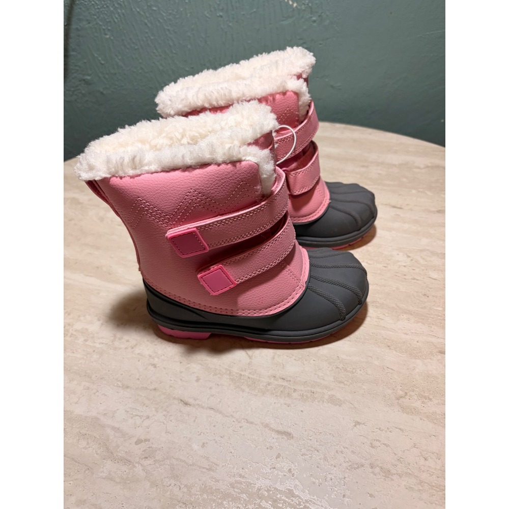Cat & Jack Denver Pink Gray Waterproof Winter Snow Boots Kids Size 10 NEW